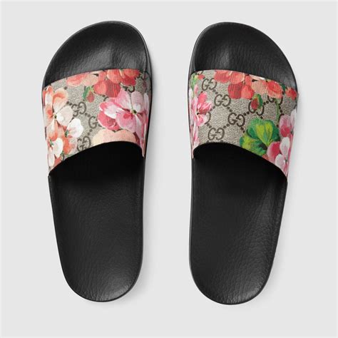 womens flower gucci slides|gucci floral slides size 8.